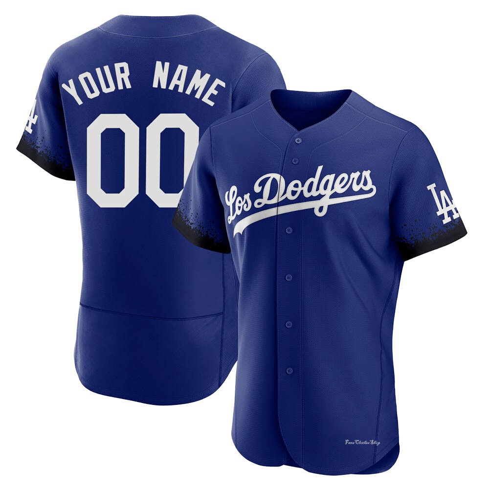 Men's Custom Los Angeles Dodgers Authentic Royal 2021 City Connect Jersey