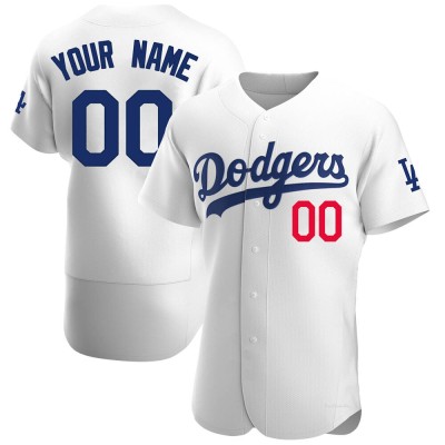 Men's Custom Los Angeles Dodgers Authentic White Home Jersey
