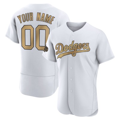 Men's Custom Los Angeles Dodgers Game White Authentic 2022 All-Star Jersey