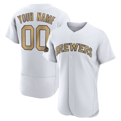 Men's Custom Milwaukee Brewers Game White Authentic 2022 All-Star Jersey