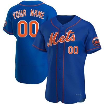 Men's Custom New York Mets Authentic Royal Alternate Jersey