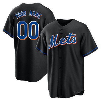 Men's Custom New York Mets Replica Black 2022 Alternate Jersey