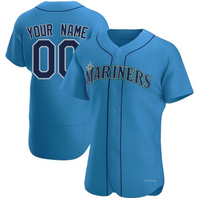 Men's Custom Seattle Mariners Authentic Royal Alternate Jersey