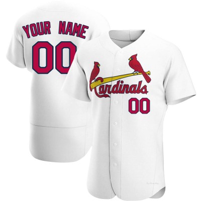 Men's Custom St. Louis Cardinals Authentic White Home Jersey
