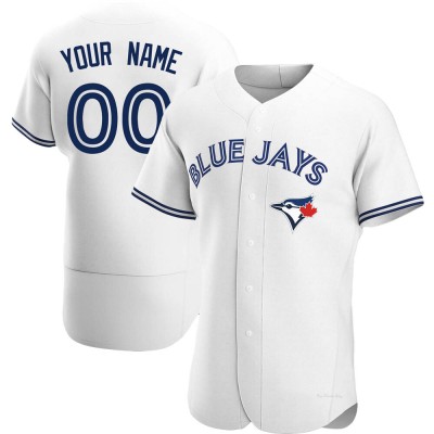 Men's Custom Toronto Blue Jays Authentic White Home Jersey