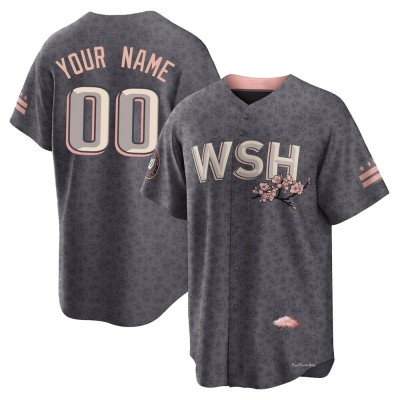 Men's Custom Washington Nationals Replica Gray 2022 City Connect Jersey