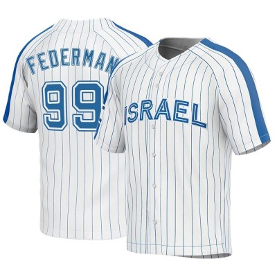 Men's Daniel Federman Israel Baseball Replica White 2023 World Baseball Classic Jersey