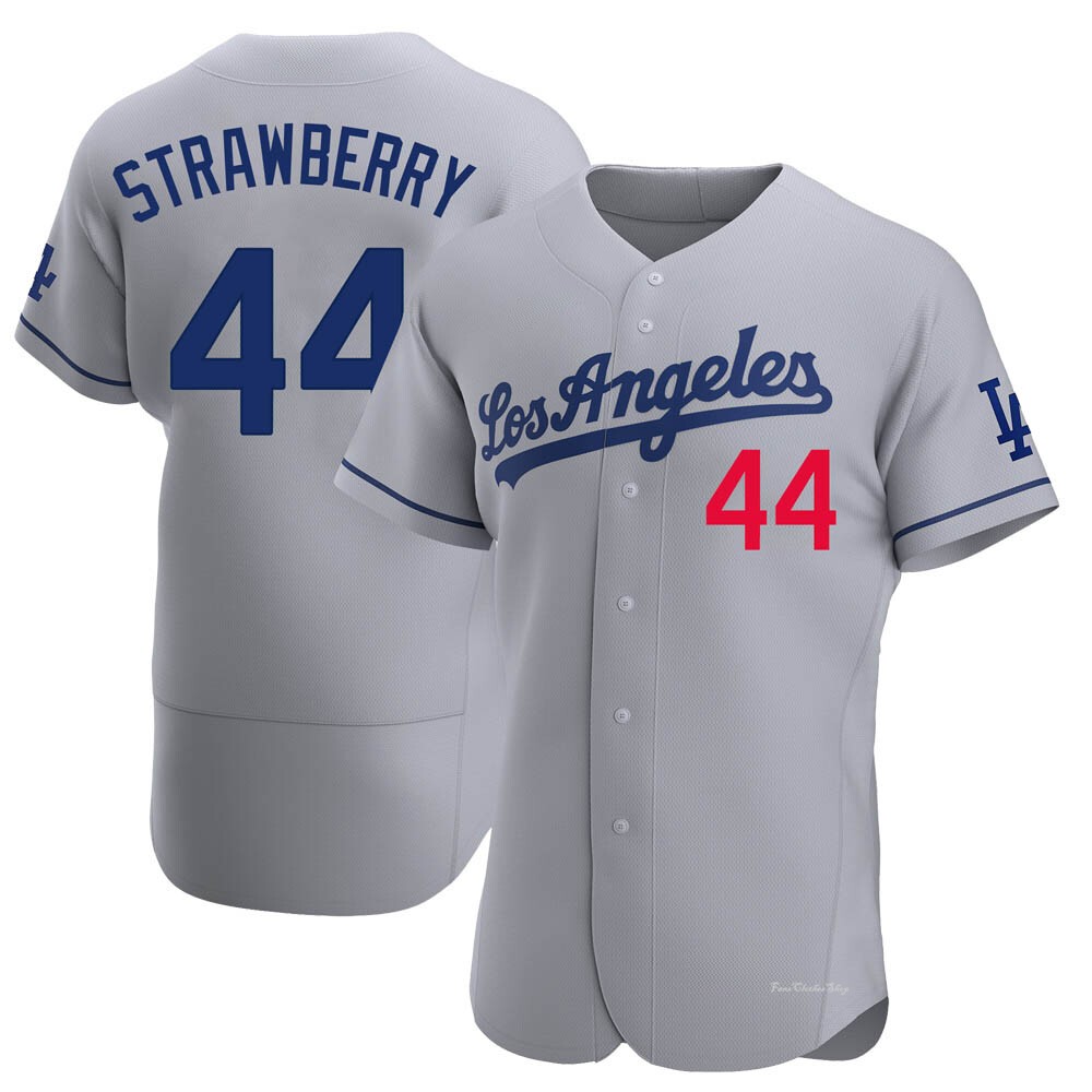 Men's Darryl Strawberry Los Angeles Dodgers Authentic Gray Away Jersey