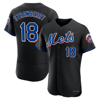 Men's Darryl Strawberry New York Mets Authentic Black 2022 Alternate Jersey