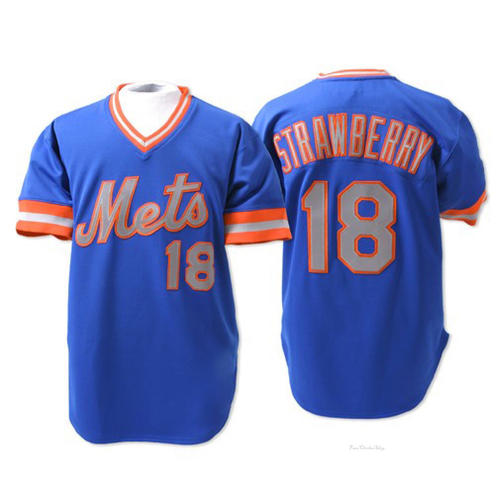 Men's Darryl Strawberry New York Mets Replica Blue Throwback Jersey
