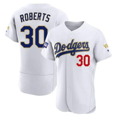 Men's Dave Roberts Los Angeles Dodgers Authentic White/Gold 2021 Gold Program Player Jersey