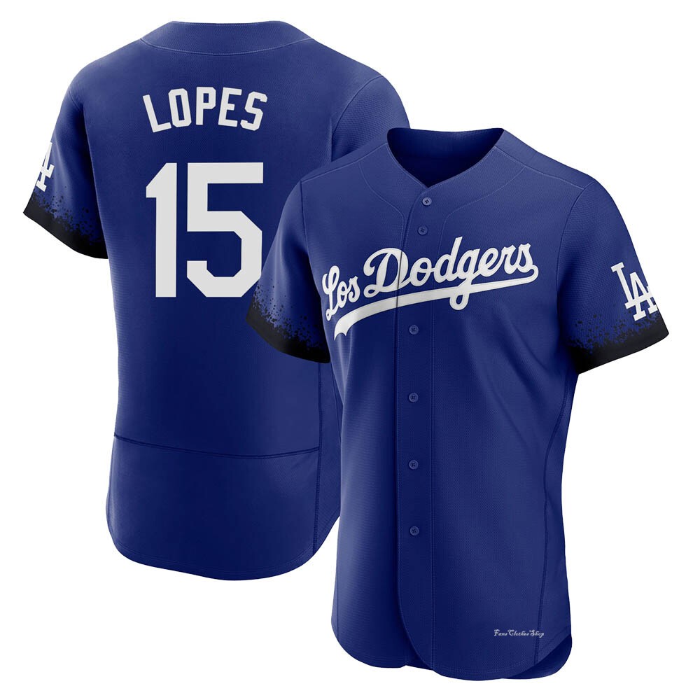 Men's Davey Lopes Los Angeles Dodgers Authentic Royal 2021 City Connect Jersey