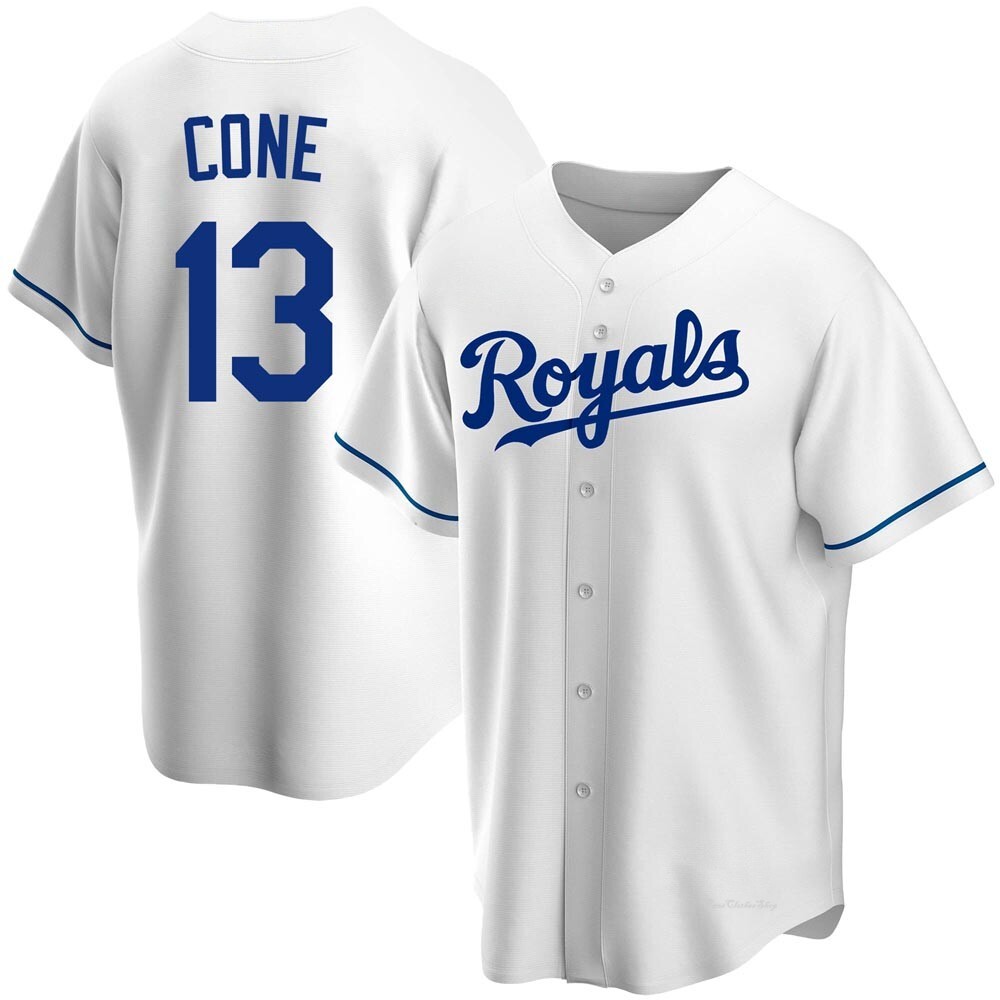 Men's David Cone Kansas City Royals Replica White Home Jersey