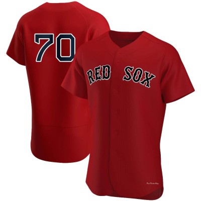 Men's David Hamilton Boston Red Sox Authentic Red Alternate Team Jersey
