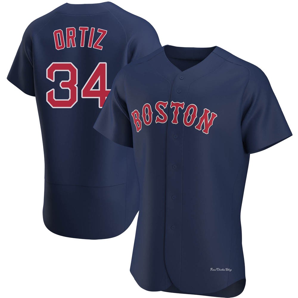 Men's David Ortiz Boston Red Sox Authentic Navy Alternate Jersey