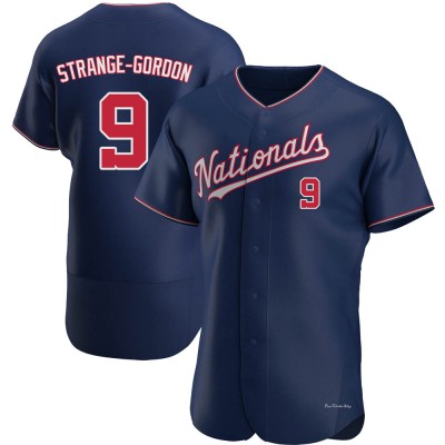 Men's Dee Strange-Gordon Washington Nationals Authentic Navy Alternate Jersey