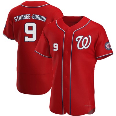 Men's Dee Strange-Gordon Washington Nationals Authentic Red Alternate Jersey