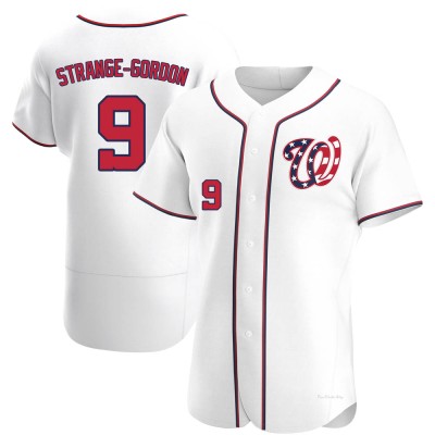 Men's Dee Strange-Gordon Washington Nationals Authentic White Alternate Jersey