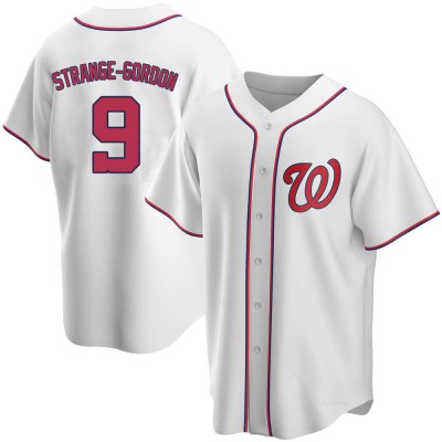 Men's Dee Strange-Gordon Washington Nationals Replica White Home Jersey