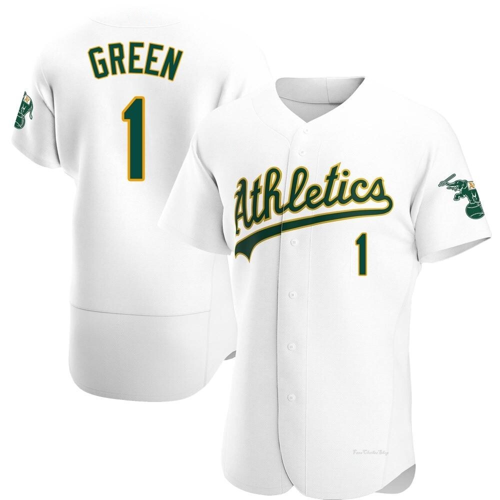Men's Dick Green Oakland Athletics Authentic White Home Jersey
