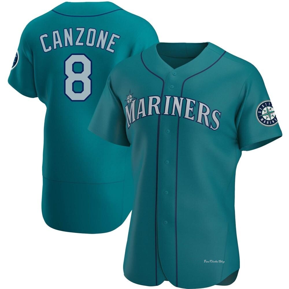 Men's Dominic Canzone Seattle Mariners Authentic Aqua Alternate Jersey