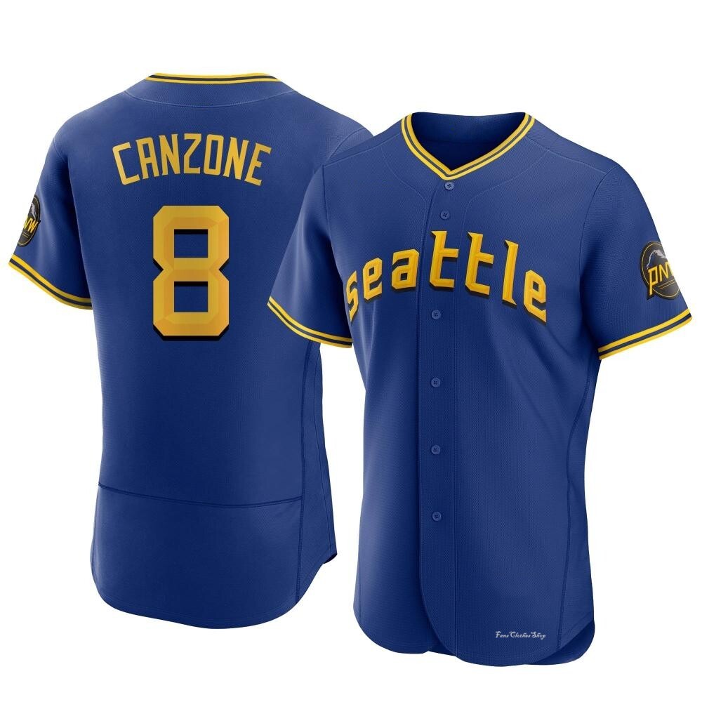 Men's Dominic Canzone Seattle Mariners Authentic Royal 2023 City Connect Jersey