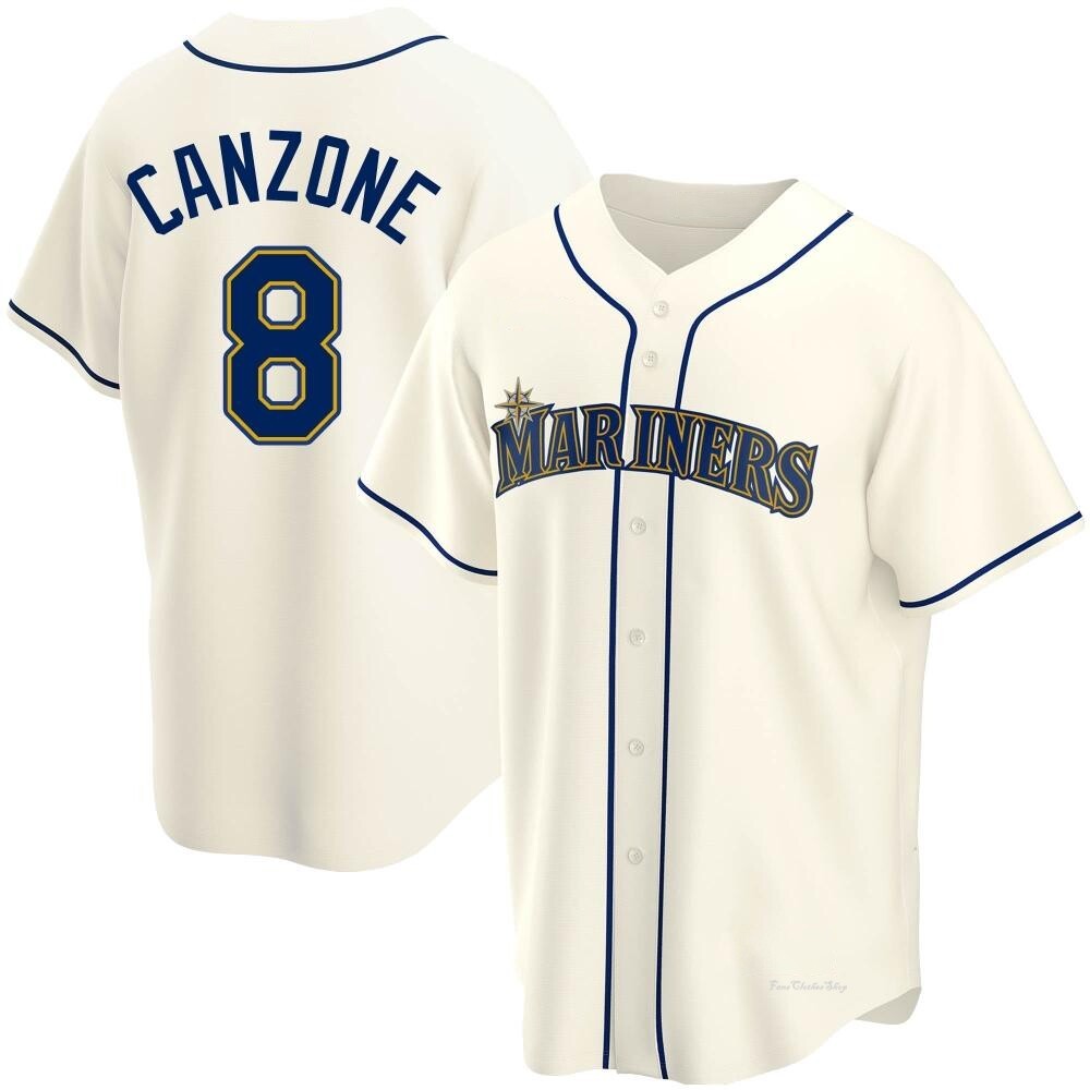 Men's Dominic Canzone Seattle Mariners Replica Cream Alternate Jersey