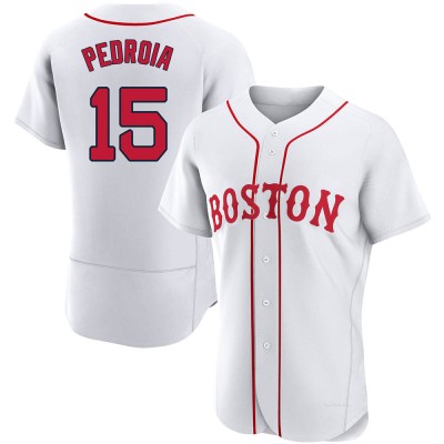 Men's Dustin Pedroia Boston Red Sox Authentic White 2021 Patriots' Day Jersey