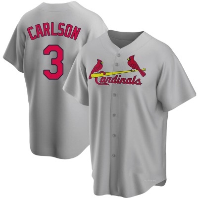 Men's Dylan Carlson St. Louis Cardinals Replica Gray Road Jersey