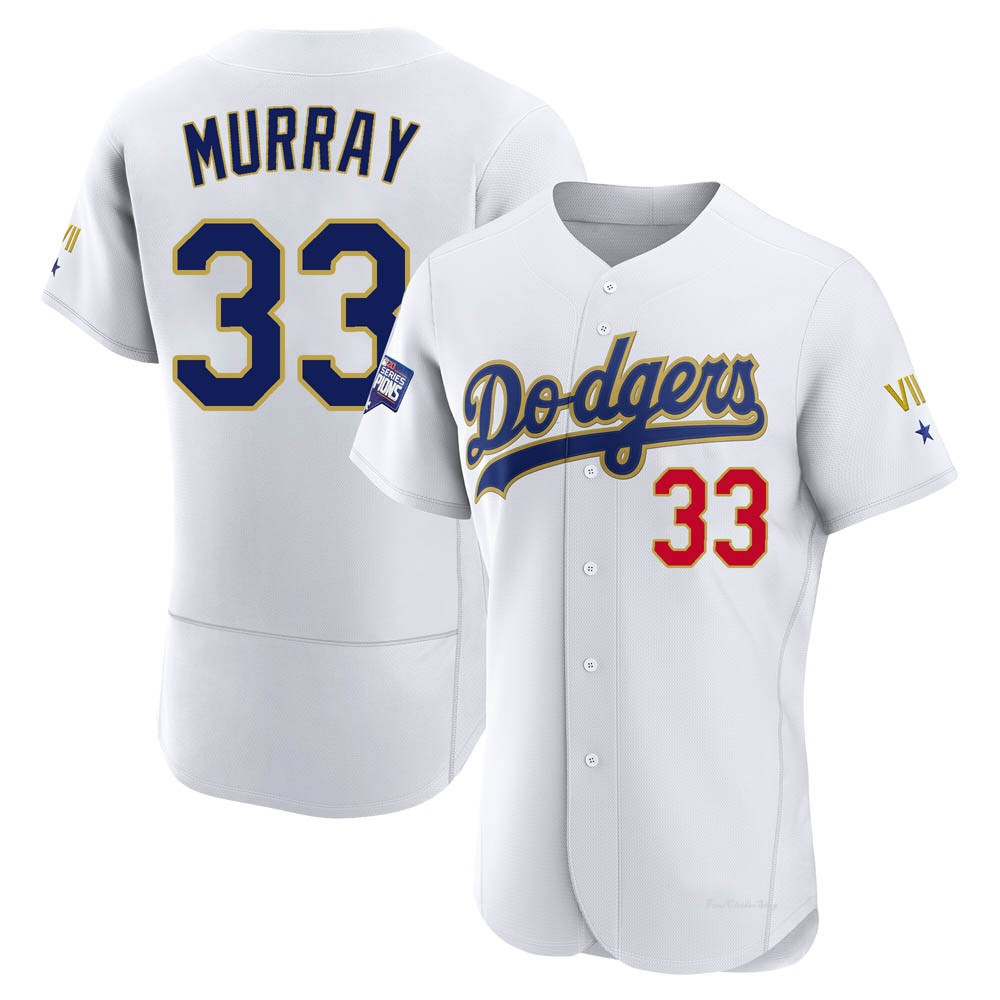Men's Eddie Murray Los Angeles Dodgers Authentic White/Gold 2021 Gold Program Player Jersey