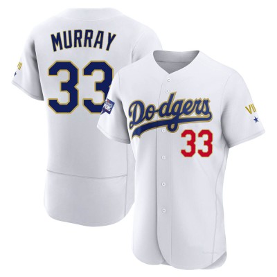 Men's Eddie Murray Los Angeles Dodgers Authentic White/Gold 2021 Gold Program Player Jersey