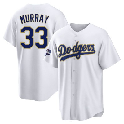 Men's Eddie Murray Los Angeles Dodgers Replica White/Gold 2021 Gold Program Player Jersey