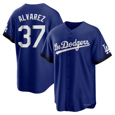 Men's Eddy Alvarez Los Angeles Dodgers Replica Royal 2021 City Connect Jersey