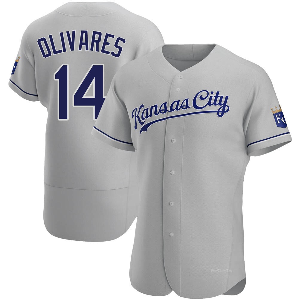 Men's Edward Olivares Kansas City Royals Authentic Gray Road Jersey