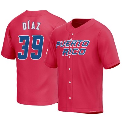 Men's Edwin Diaz Puerto Rico Baseball Replica Red 2023 World Baseball Classic Jersey