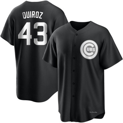 Men's Esteban Quiroz Chicago Cubs Replica Black/White Jersey