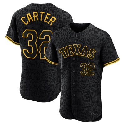 Men's Evan Carter Texas Rangers Authentic Black Snake Skin City Jersey