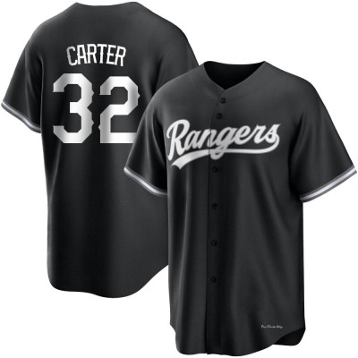 Men's Evan Carter Texas Rangers Replica Black/White Jersey
