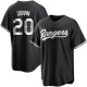 Men's Ezequiel Duran Texas Rangers Replica Black/White Jersey
