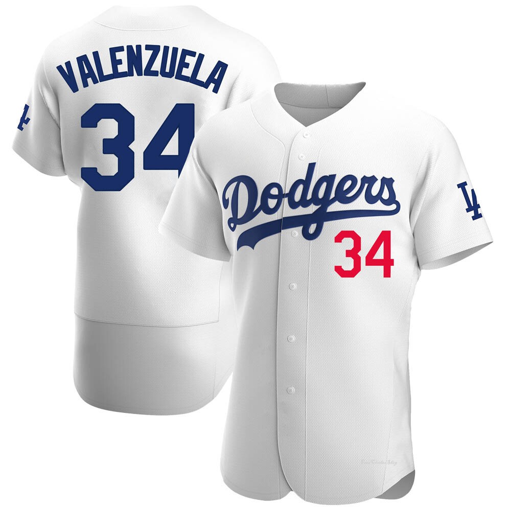 Men's Fernando Valenzuela Los Angeles Dodgers Authentic White Home Jersey