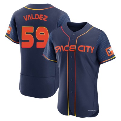 Men's Framber Valdez Houston Astros Authentic Navy 2022 City Connect Jersey
