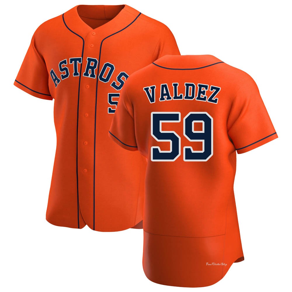 Men's Framber Valdez Houston Astros Authentic Orange Alternate Jersey