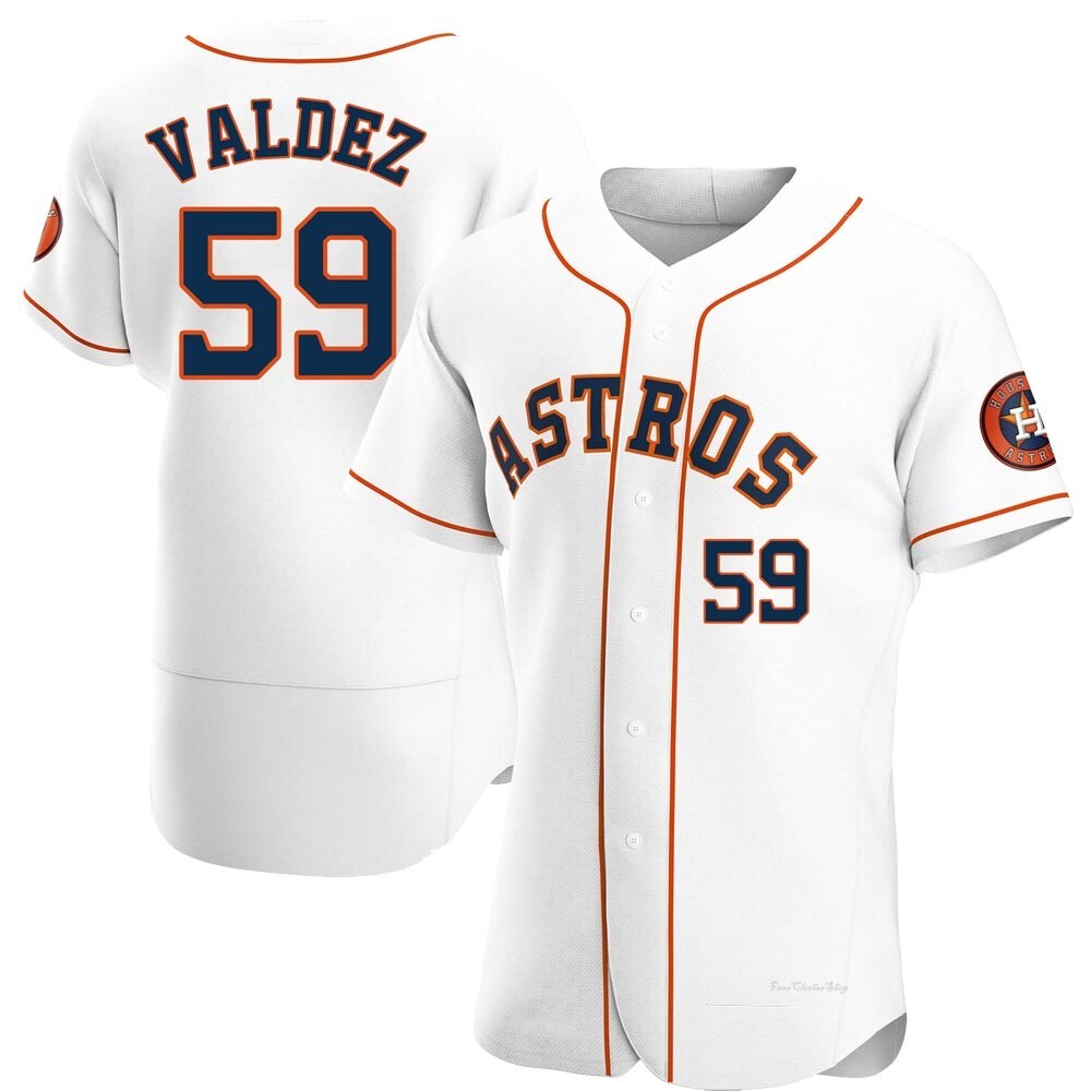 Men's Framber Valdez Houston Astros Authentic White Home Jersey