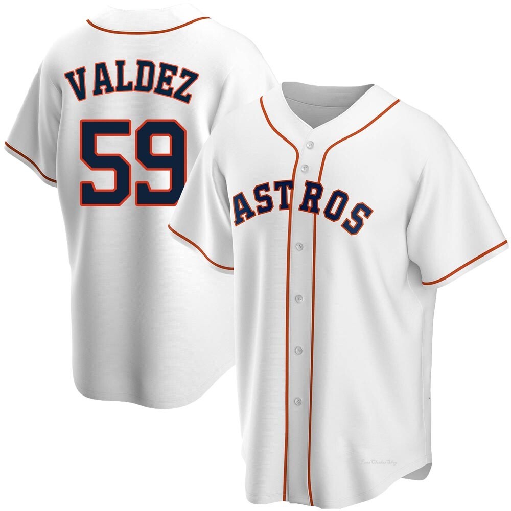 Men's Framber Valdez Houston Astros Replica White Home Jersey