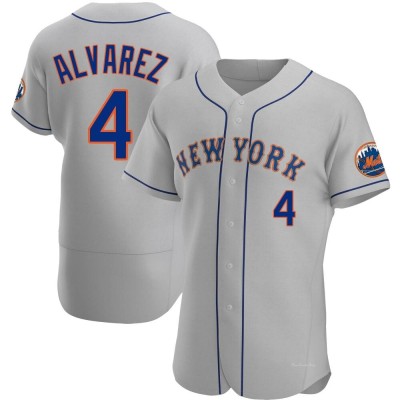 Men's Francisco Alvarez New York Mets Authentic Gray Road Jersey