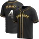 Men's Francisco Alvarez New York Mets Replica Black Golden Alternate Jersey