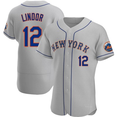 Men's Francisco Lindor New York Mets Authentic Gray Road Jersey