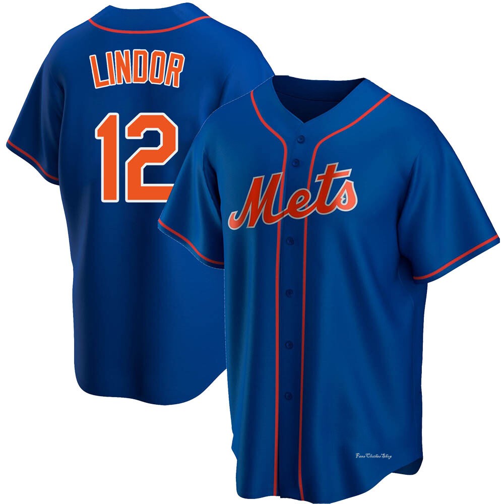 Men's Francisco Lindor New York Mets Replica Royal Alternate Jersey