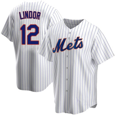Men's Francisco Lindor New York Mets Replica White Home Jersey