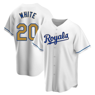 Men's Frank White Kansas City Royals Replica Gold White Home Jersey